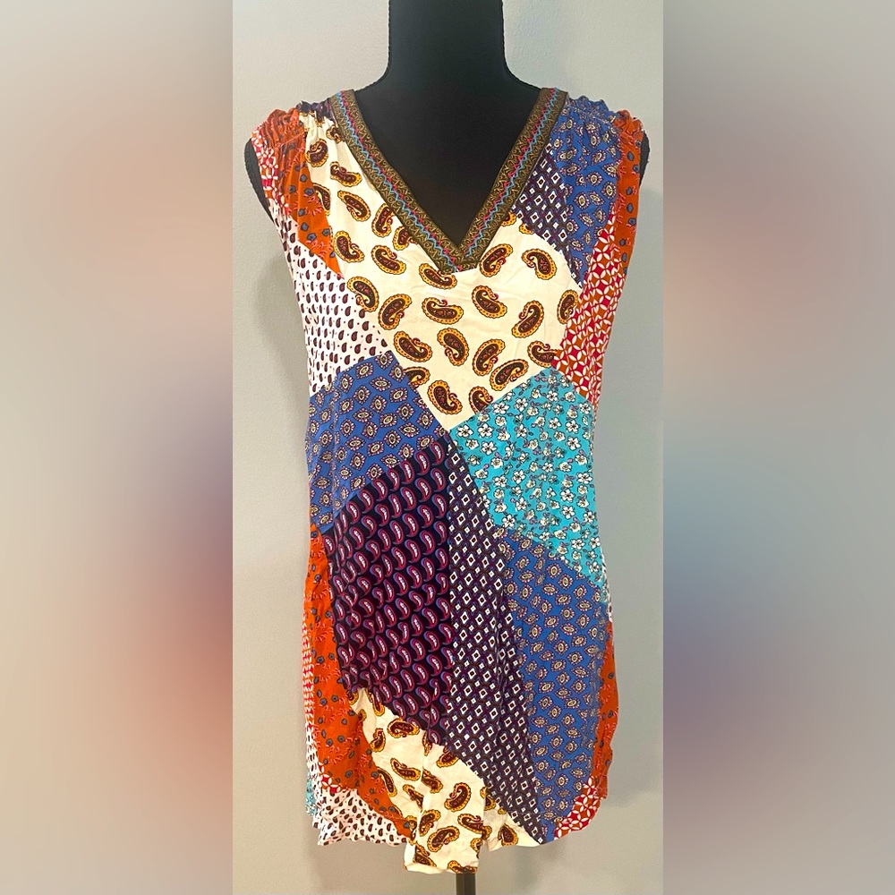 Umgee 🔆 Boho Patchwork Sleeveless Tunic